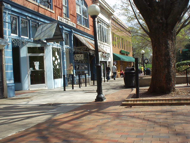 Street view of stores in Athens, GA